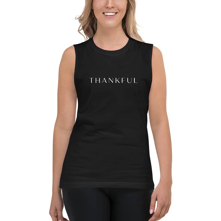 TWFF Unisex "Thankful" Muscle Shirt in Black 2