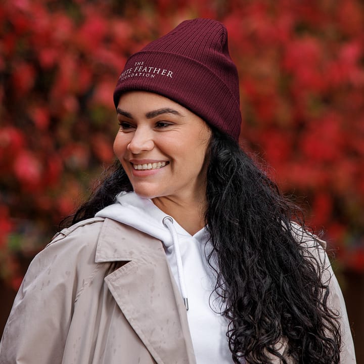 TWFF Sustainable Organic Cotton Beanie in Burgundy - Image 2