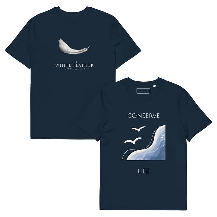 TWFF Conserve Life  'Ocean Oasis' Organic Cotton T-shirt in Navy - Image 2