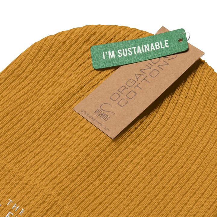 TWFF Sustainable Organic Cotton Beanie in Faded Pumpkin - Image 3