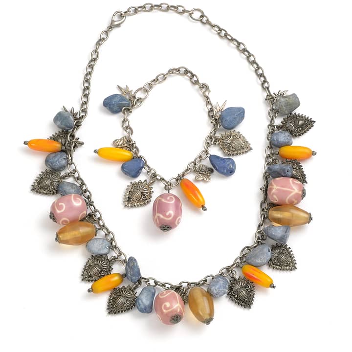 silver toned necklace and bracelet Cynthia Lennon