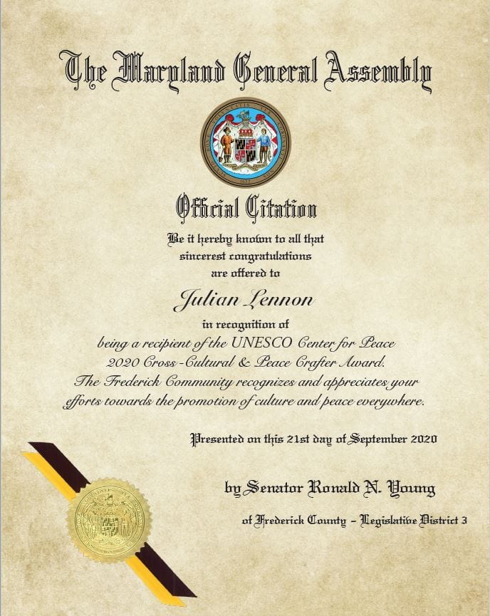 Julian UNESCO Certificate