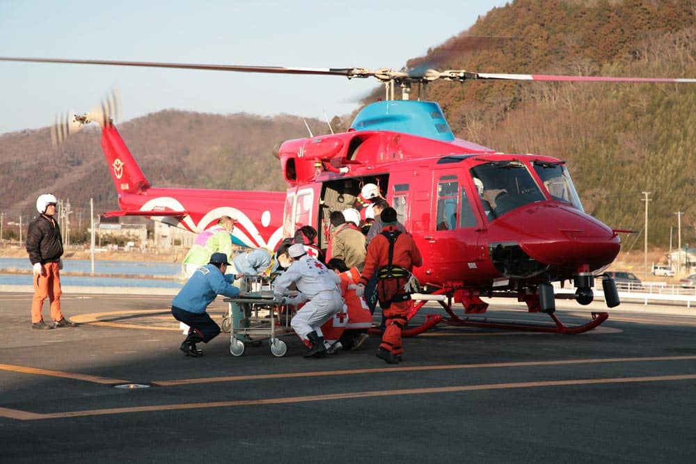 The Japanese Red Cross Society airlifted patients to Ishinomaki Red Cross hospital in Miyagi Prefecture. Toshirharu Kato, Japanese Red Cross ©IFRC