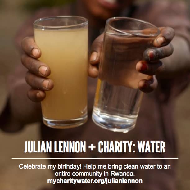 Julian Lennon Charity Water Birthday Fundraiser Rwanda Clean Water