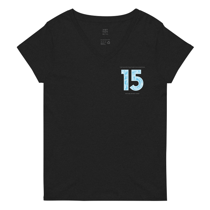 Ladies' Fit 15th Anniversary Recycled V-neck T-shirt 2
